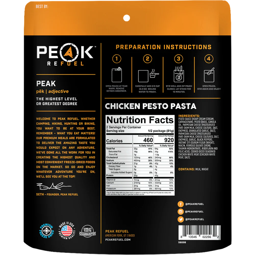 [Peak Refuel Chicken Pesto Pasta]]